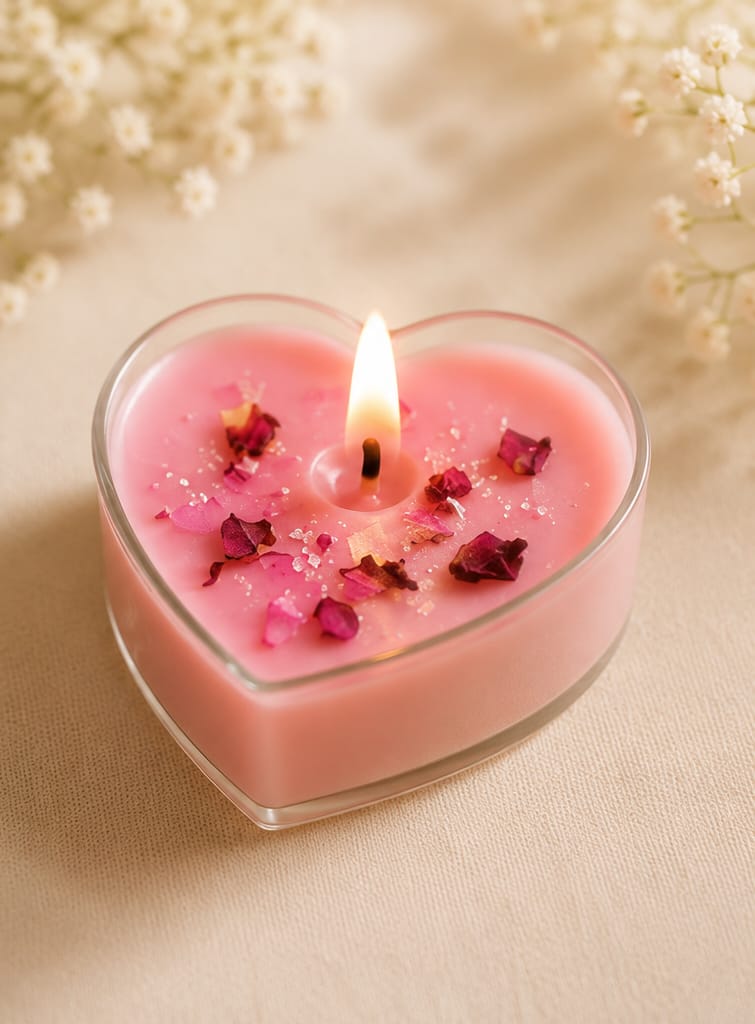 LUMARA Blush Heart Tea Light Candles